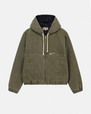 Stussy Arbeids Jacket Insulated Canvas Jakker Herre Olivengrønne Norge | INU-7093