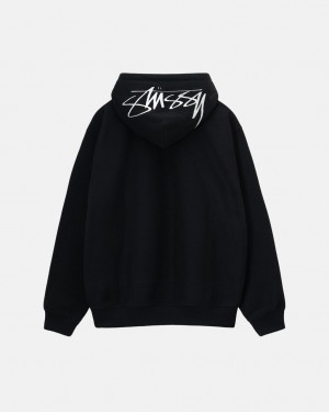 Stussy Back Hood Applique Hoodie Hettegenser Dame Svarte Norge | PFN-1552