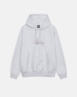 Stussy Basic Applique Hoodie Hettegenser Herre Grå Norge | KUZ-3825