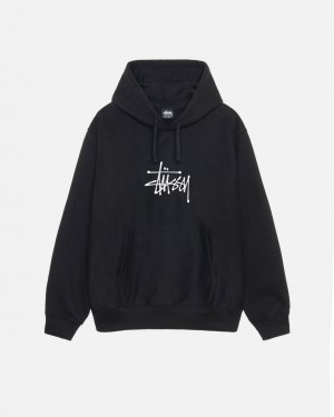 Stussy Basic Applique Hoodie Hettegenser Herre Svarte Norge | GVH-4782