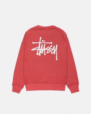 Stussy Basic Stüssy Crew Gensere Dame Rød Norge | IEJ-2909