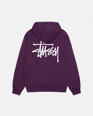 Stussy Basic Stüssy Hoodie Pigment Dyed Hettegenser Herre Lilla Norge | TJE-6112