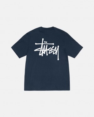 Stussy Basic Stüssy Tee T Skjorte Dame Marineblå Norge | MDC-0296