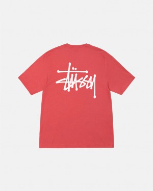 Stussy Basic Stüssy Tee T Skjorte Dame Rød Norge | NUT-5352