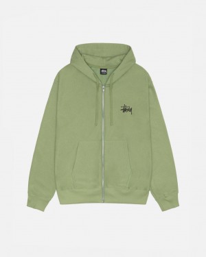 Stussy Basic Stüssy Zip Hood Gensere Herre Grønn Norge | TEW-5826