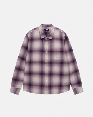 Stussy Bay Plaid Shirt Skjorte Dame Burgunder Norge | TSL-8993