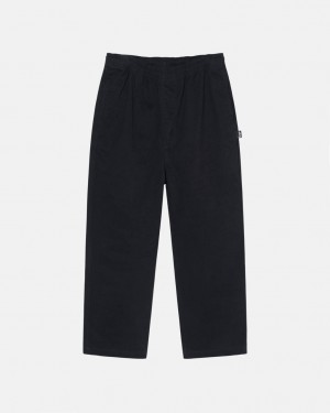 Stussy Beach Pant Brushed Bomull Bukse Dame Svarte Norge | IAU-8758