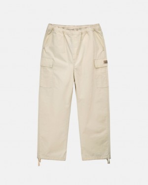 Stussy Beach Pant Ripstop Cargo Bukse Dame Pisket Krem Norge | QHO-0336