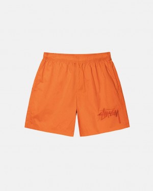 Stussy Big Stock Nylon Kort Shorts Herre Oransje Norge | QVF-7503