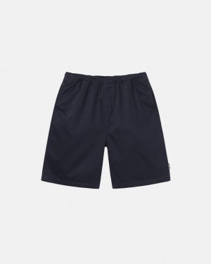 Stussy Brushed Beach Kort Shorts Dame Marineblå Norge | LIO-2687