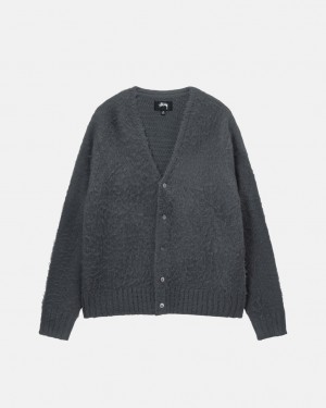 Stussy Brushed Cardigan Gensere Dame Charcoal Norge | GFZ-2545