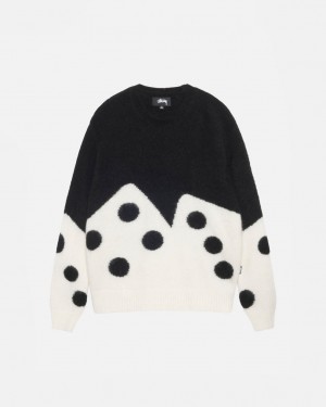 Stussy Dice Fuzzy Crew Gensere Dame Svarte Norge | NSW-6098