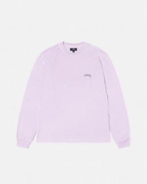 Stussy Lazy Ls Tee T Skjorte Herre Lilla Norge | AJW-8697