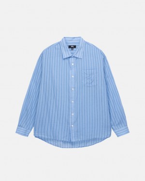 Stussy Light Weight Classic Shirt Skjorte Herre Blå Norge | OMH-4964