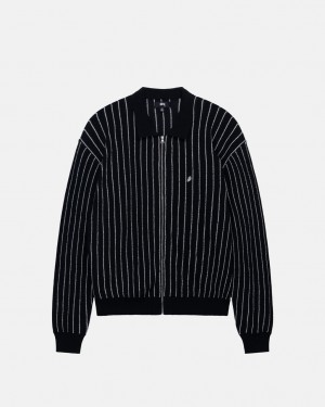 Stussy Light Weight Ls Zip Polo Skjorte Herre Svarte Norge | RZV-4942