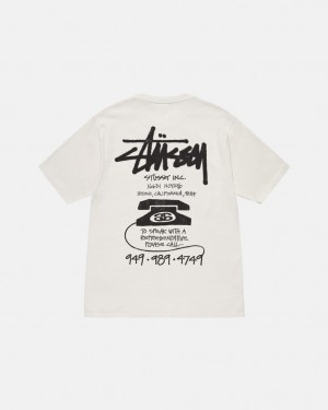 Stussy Old Phone Tee Pigment Dyed T Skjorte Dame Beige Norge | TYP-2943