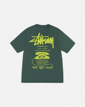 Stussy Old Phone Tee Pigment Dyed T Skjorte Herre Grønn Norge | IOP-2339