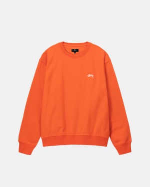 Stussy Overdyed Stock Logo Crew Gensere Herre Oransje Norge | TZQ-1385