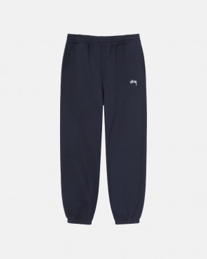 Stussy Overdyed Stock Logo Sweatpant Joggebukser Herre Marineblå Norge | XUQ-0475