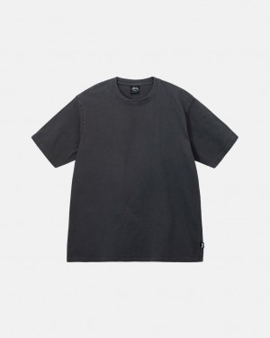 Stussy Pigment Dyed Crew T Skjorte Dame Svarte Norge | VXT-6354