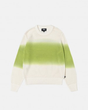 Stussy Pigment Dyed Loose Gauge Knit Genser Gensere Herre Mørke Grønn Norge | TTI-3715