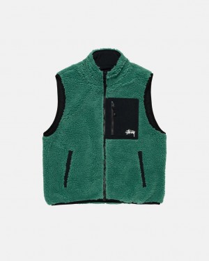 Stussy Sherpa Reversible Vest Vest Dame Turkis Norge | RUQ-9595