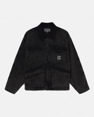 Stussy Shop Jacket Washed Canvas Jakker Dame Svarte Norge | KHB-5583