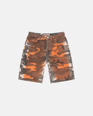 Stussy Spray Dye Big Ol' Shorts Shorts Dame Oransje Camouflage Norge | ILK-8212