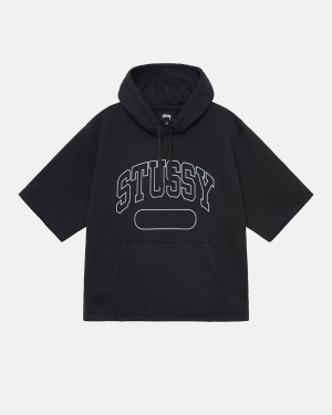 Stussy Ss Boxy Cropped Hoodie Hettegenser Dame Svarte Norge | LVI-8841