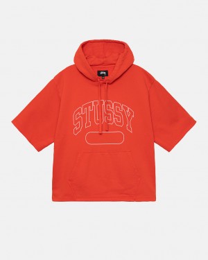 Stussy Ss Boxy Cropped Hoodie Hettegenser Dame Dyp Oransje Norge | RTT-8461