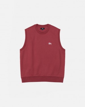 Stussy Stock Fleece Vest Gensere Dame Burgunder Norge | IZG-9717