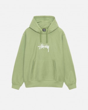 Stussy Stock Logo Applique Hood Gensere Herre Grønn Norge | FRQ-8931