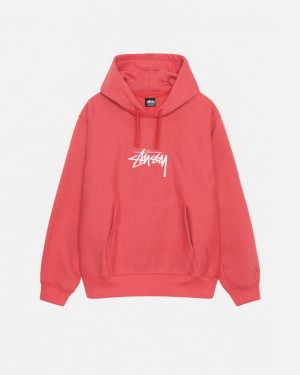 Stussy Stock Logo Applique Hood Gensere Herre Rød Norge | LNW-1325