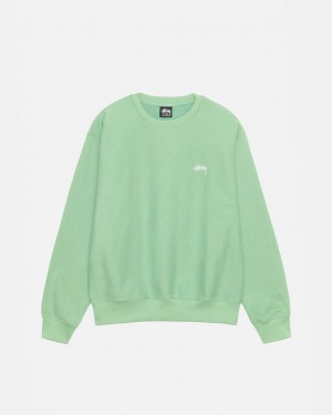 Stussy Stock Logo Crew Gensere Dame Grønn Norge | KPI-6407