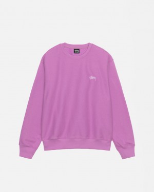 Stussy Stock Logo Crew Gensere Dame Lilla Norge | BTZ-8826