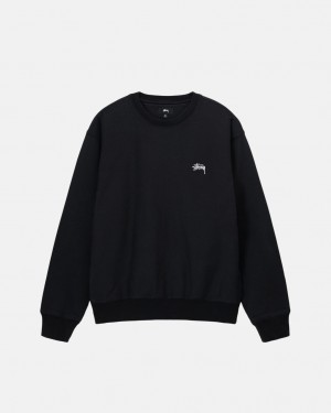 Stussy Stock Logo Crew Gensere Dame Svarte Norge | MYL-9946