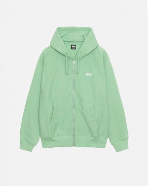 Stussy Stock Logo Zip Hood Gensere Dame Grønn Norge | MYE-1221