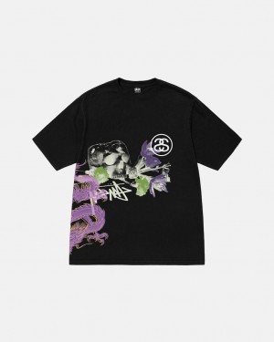 Stussy Strike Pigment Dyed Tee T Skjorte Dame Svarte Norge | WUG-7766