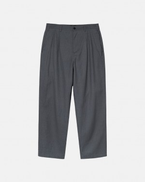 Stussy Stripe Volume Plissert Trouser Bukse Dame Grå Norge | DMW-6174