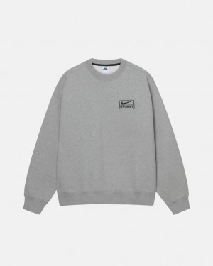 Stussy Fleece Crew Gensere Herre Mørke Grå Norge | OIZ-4041