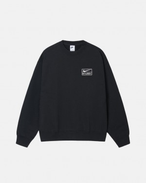 Stussy Stone Wash Fleece Crew Gensere Dame Svarte Norge | HQB-2484