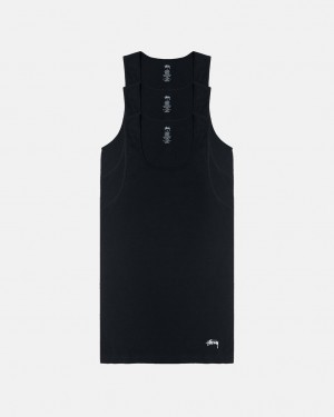 Stussy Stussy Tank Undershirt Skjorte Dame Svarte Norge | EZK-5386