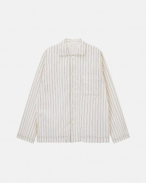 Stussy Tekla Poplin Pyjama Shirt Skjorte Dame Beige Norge | ZWH-8397