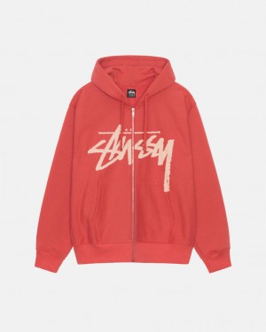 Stussy Venus Zip Hood Gensere Herre Rød Norge | VWG-5886