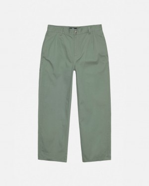 Stussy Workgear Trouser Twill Bukse Dame Grønn Norge | LLJ-5859