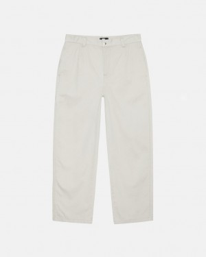 Stussy Workgear Trouser Twill Bukse Dame Hvite Norge | TTS-4132