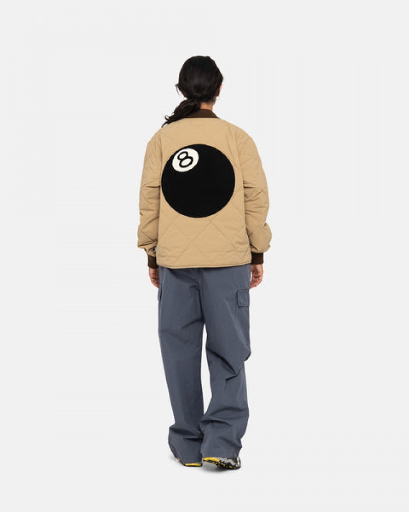 Stussy 8 Ball Vattert Liner Jacket Jakker Dame Brune Norge | XTQ-7298