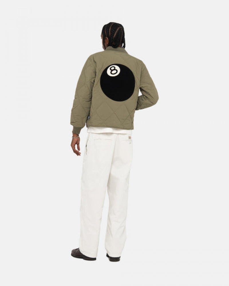 Stussy 8 Ball Vattert Liner Jacket Jakker Dame Olivengrønne Norge | CMB-0834