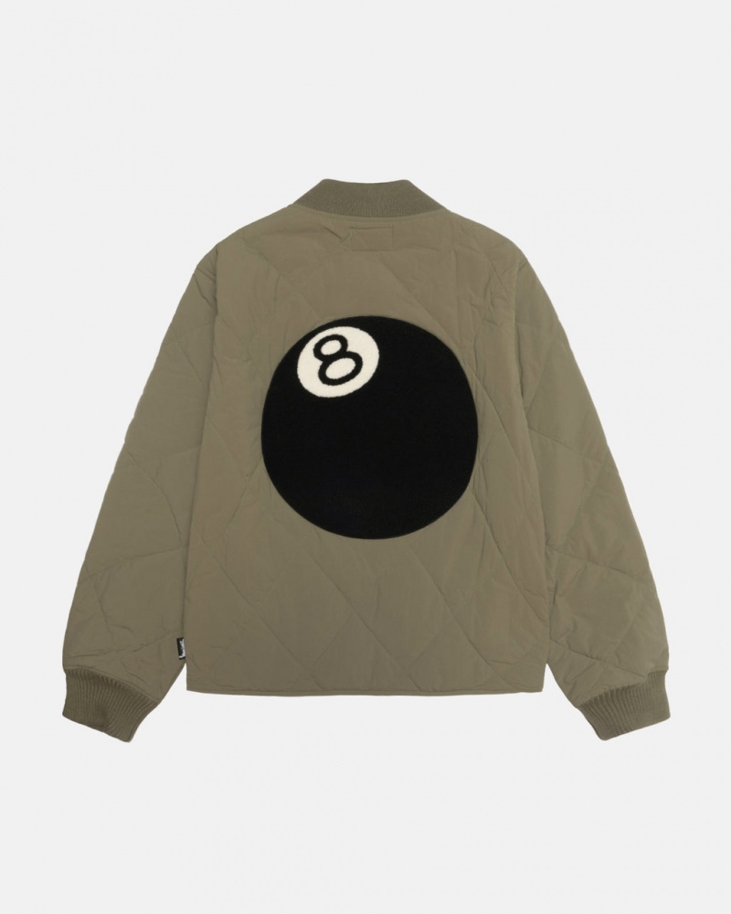 Stussy 8 Ball Vattert Liner Jacket Jakker Dame Olivengrønne Norge | CMB-0834