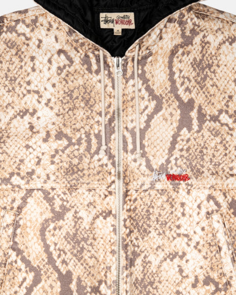 Stussy Arbeids Jacket Insulated Canvas Jakker Dame Slangeprint Norge | HCU-8315